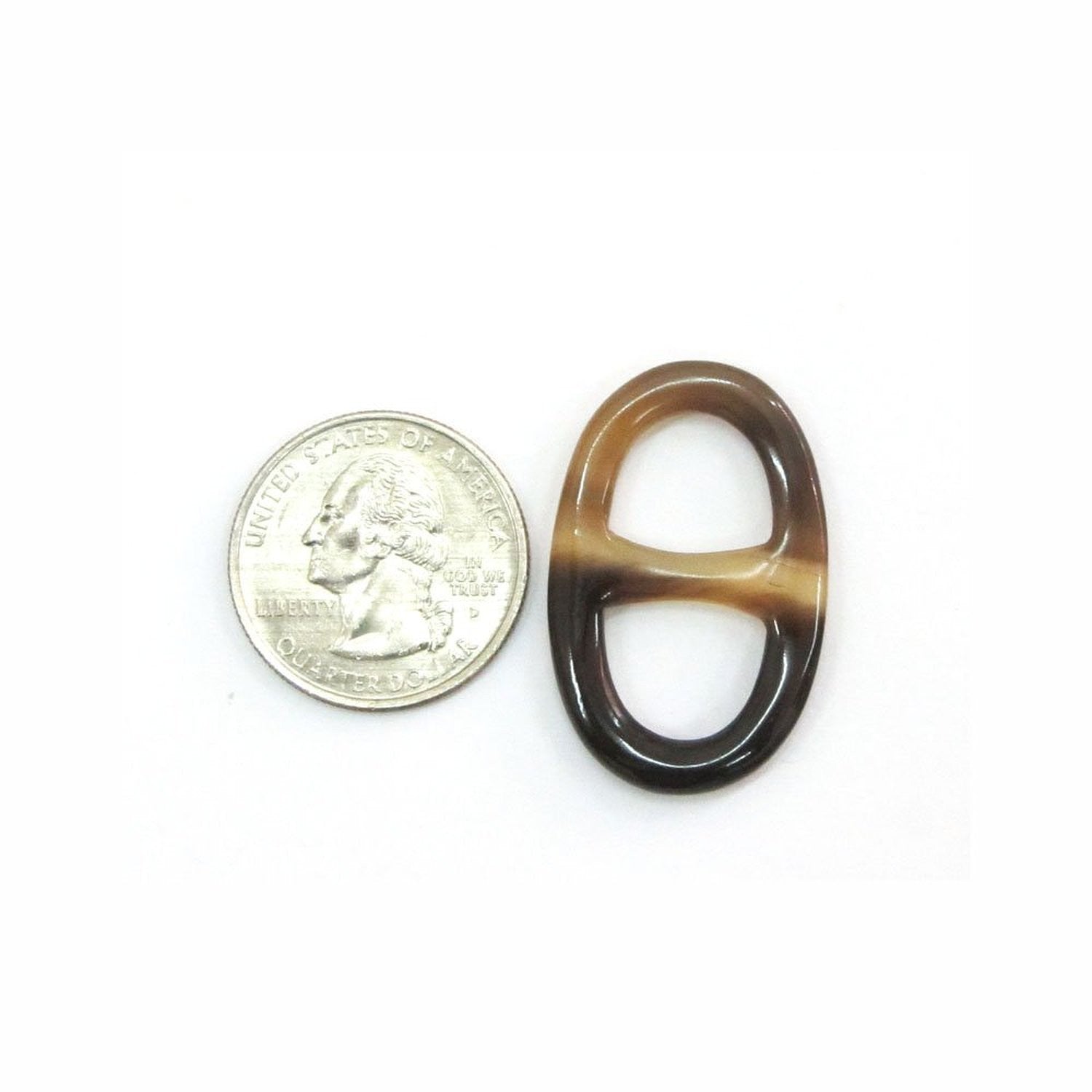 Marycrafts handmade buffalo horn scarf ring Mix color size 1