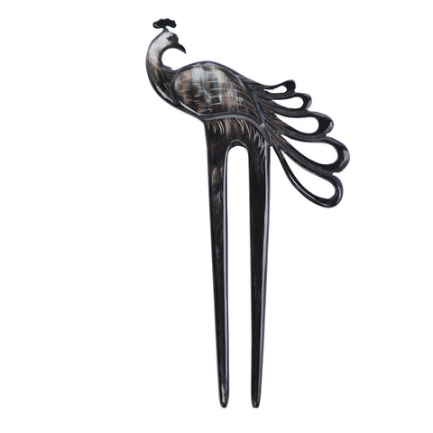 Black Flower Buffalo Horn Hair fork