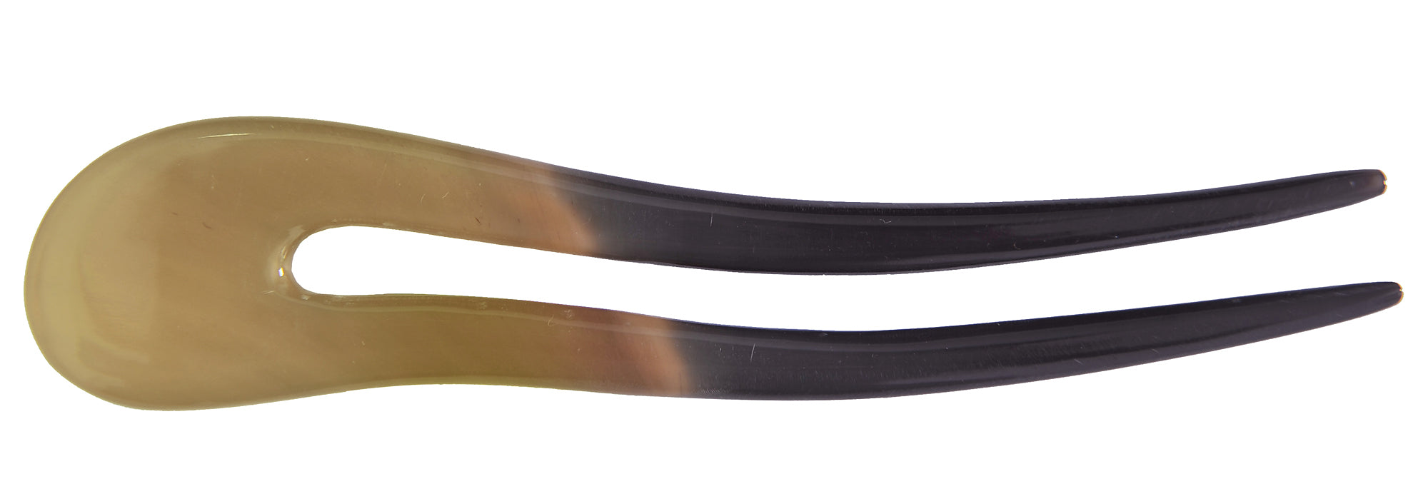 Wavy buffalo horn 2 prongs hair fork - Mix color