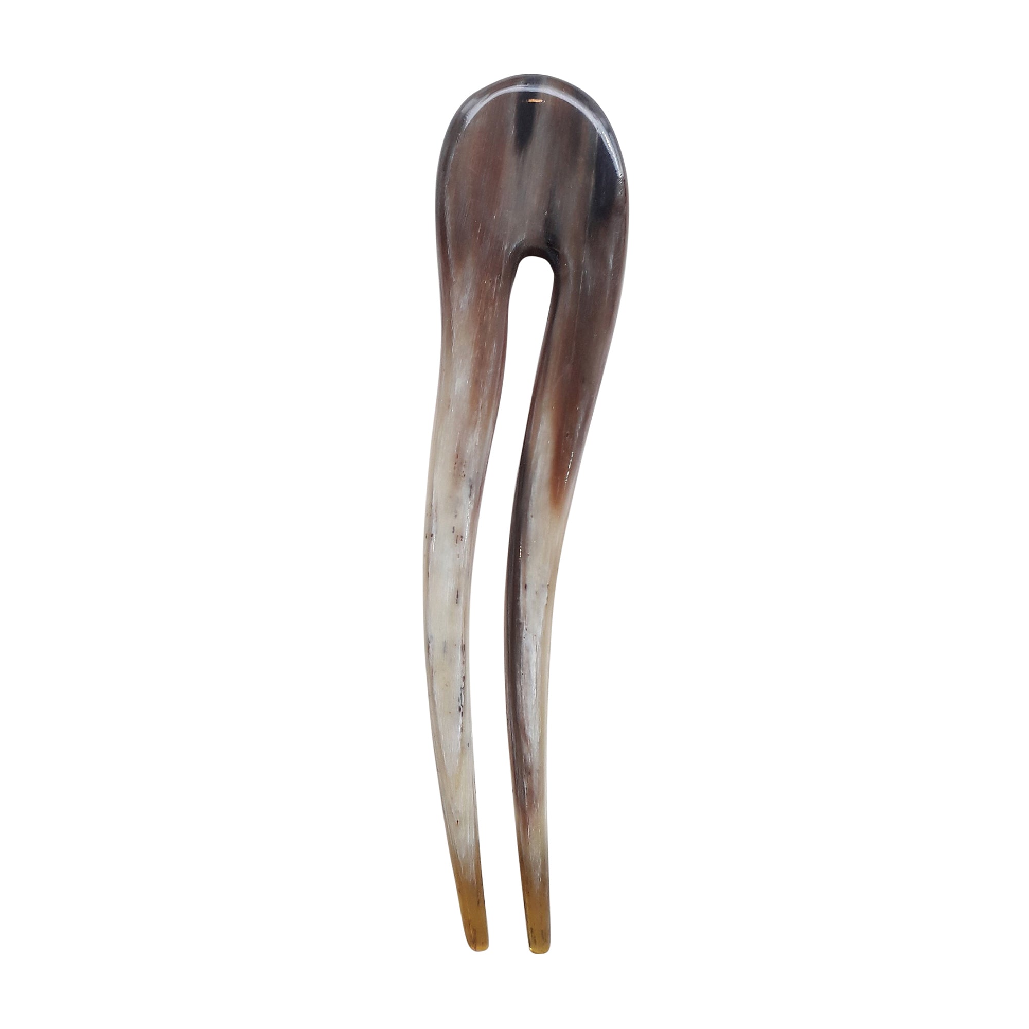 Multicolor wavy buffalo horn hair stick