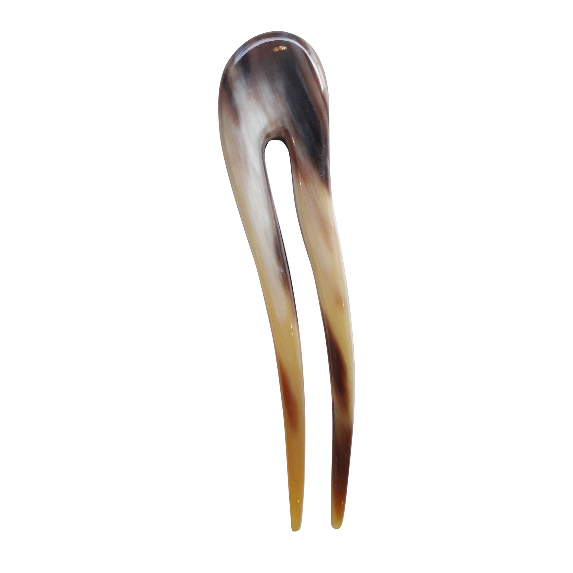 Multicolor wavy buffalo horn hair stick