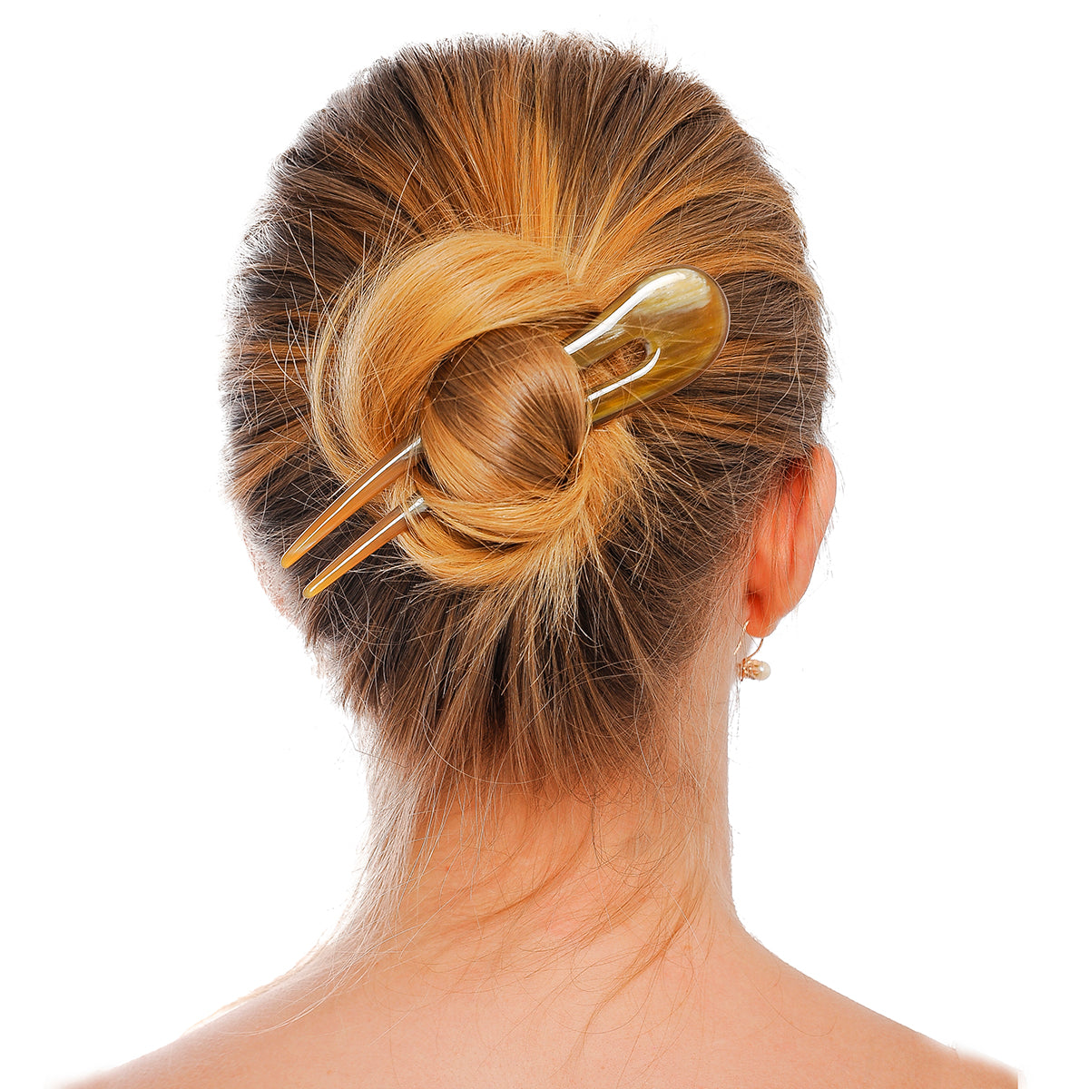 Natural Light wavy buffalo horn hair stick