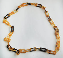 Honey long buffalo horn chain necklace
