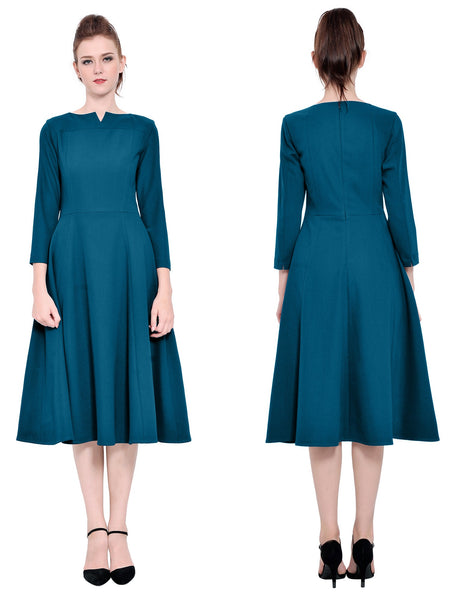 Everyday Giveaway: Marycrafts Womens Elegant Casual Office Business Long Tea Midi Dress 10 Dark Cyan