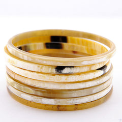 Marycrafts buffalo horn bracelet set, stack of 7