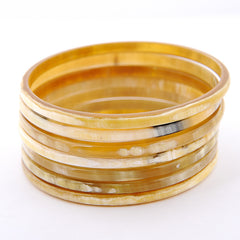 Marycrafts buffalo horn bracelet set, stack of 7