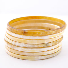 Marycrafts buffalo horn bracelet set, stack of 7