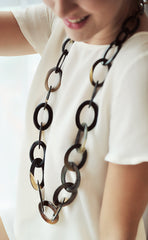 Long chain buffalo Horn necklace