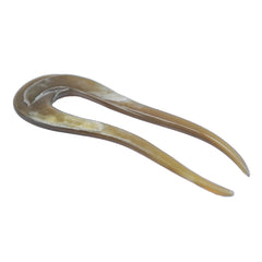 Big multicolor buffalo horn hair fork