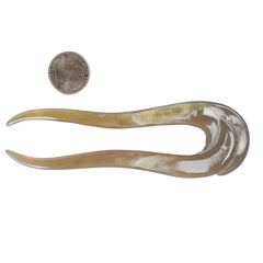 Big multicolor buffalo horn hair fork