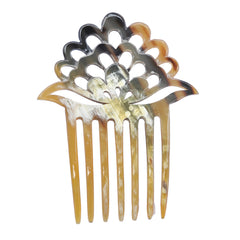 Light Shade 7 prongs Buffalo Horn Hair comb