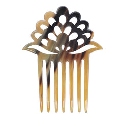 Light Shade 7 prongs Buffalo Horn Hair comb