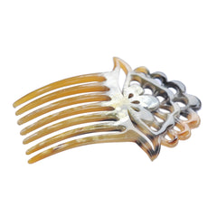 Light Shade 7 prongs Buffalo Horn Hair comb