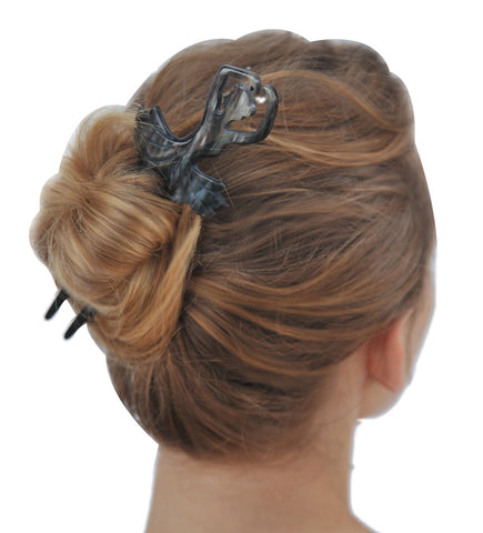Black buffalo horn ballerina hair fork