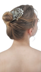 Light Shade 7 prongs Buffalo Horn Hair comb