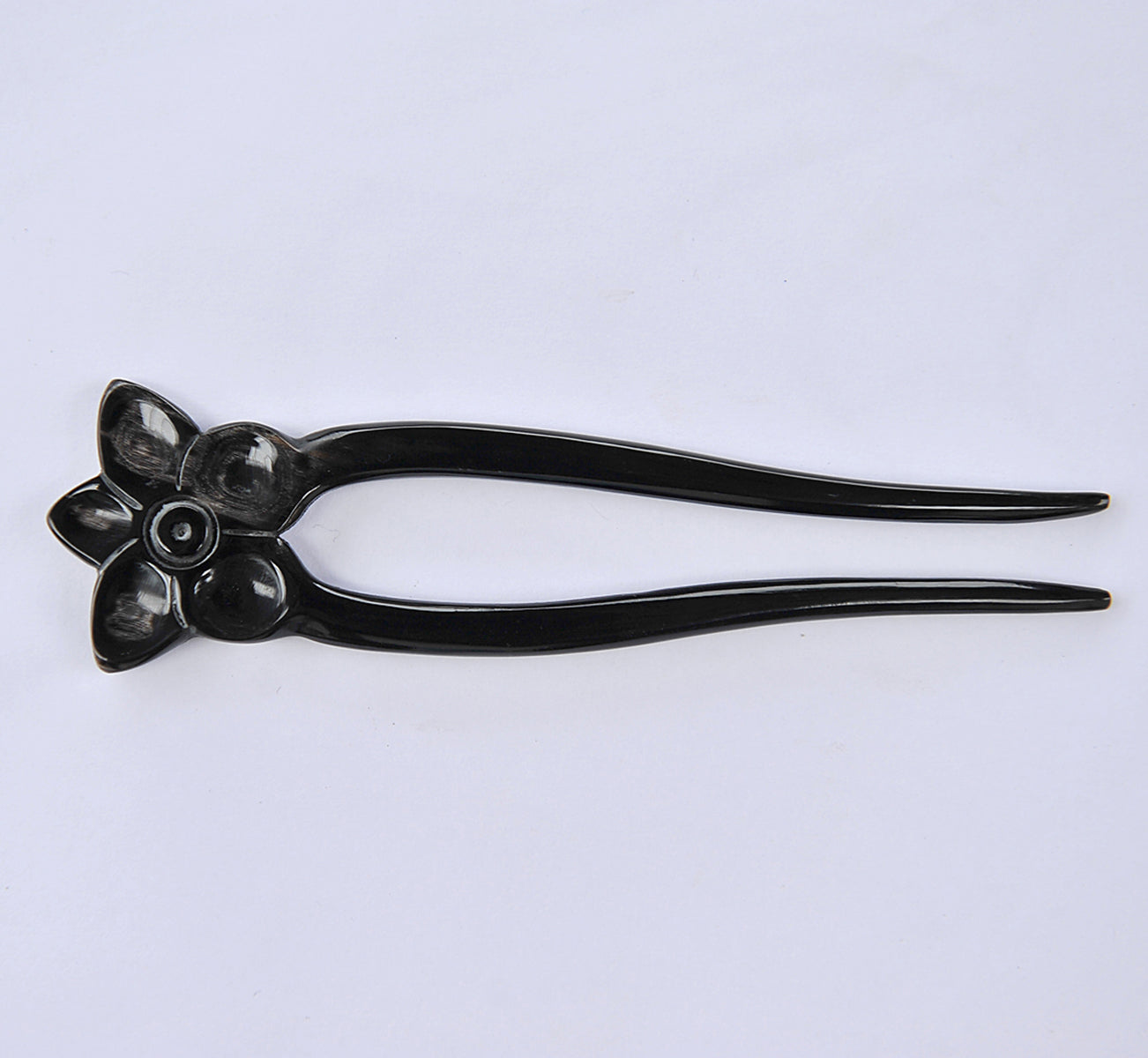 Black Flower Buffalo Horn Hair fork