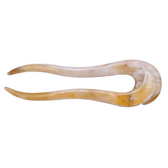 Big multicolor buffalo horn hair fork