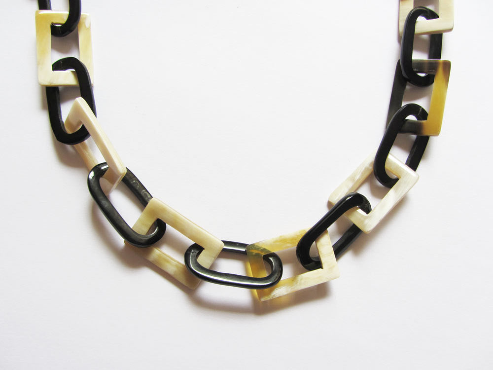 Chain link Buffalo Horn necklace
