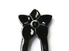 Black Flower Buffalo Horn Hair fork