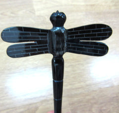 Black Dragonfly horn hair stick