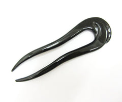 Artistic big black buffalo horn hair fork