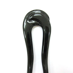 Artistic big black buffalo horn hair fork