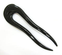 Artistic big black buffalo horn hair fork